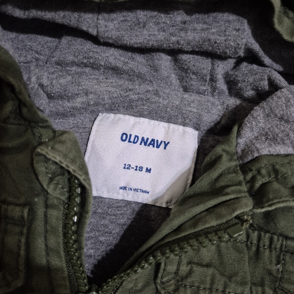 Old Navy Boy's Green Spring Jacket Size 12-18M - Picture 2 of 3